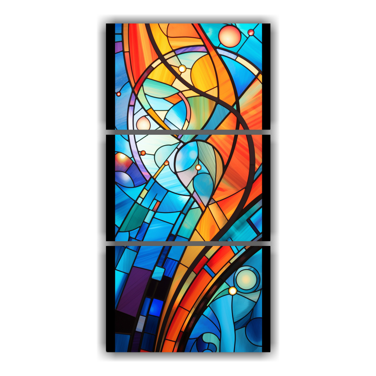 pinturas-abstractas-de-fusi-n-de-vidrieras-y-abstracci-n-en-bastidor-rectangular-movimiento-de-tres-telas