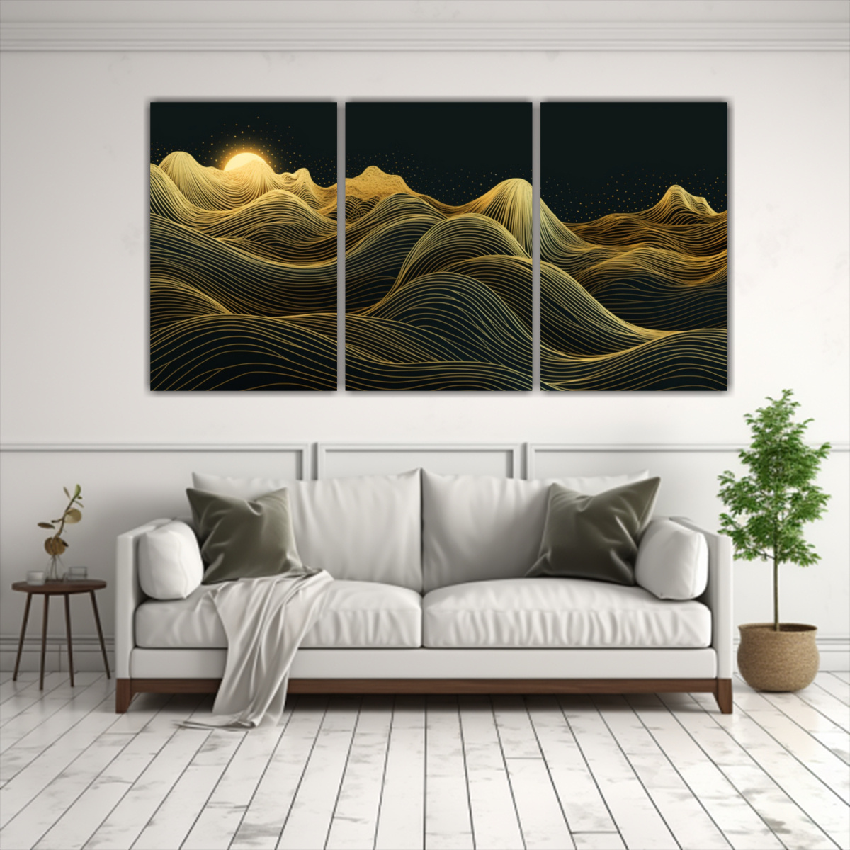 pinturas-abstractas-de-paisaje-monta-oso-en-oro-con-l-neas-oscuras-1