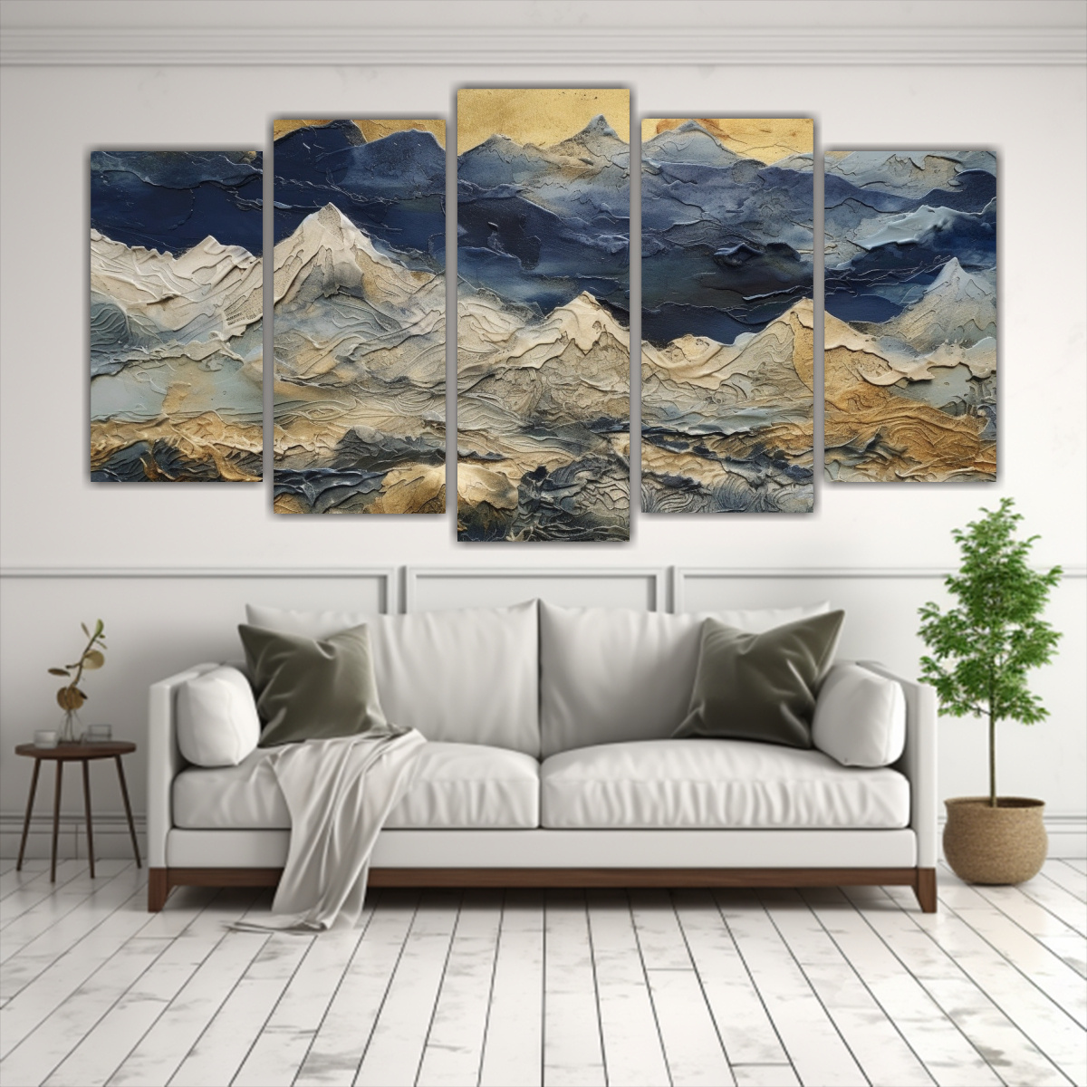 pinturas-abstractas-de-paisajes-monta-osos-y-cielo-azul-para-decorar-el-comedor-1