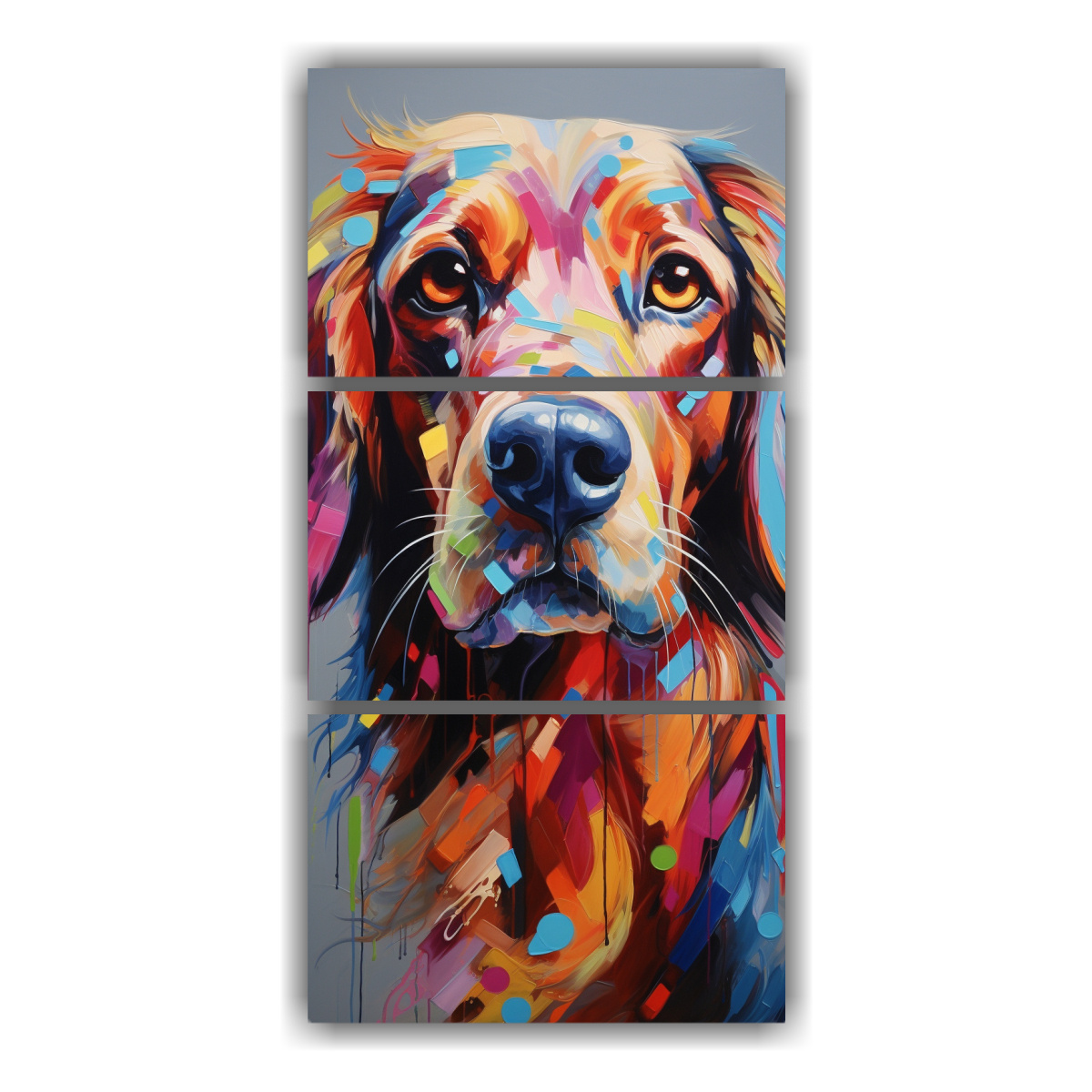 pinturas-abstractas-de-perros-tr-ptico-hermoso-tem-tica-