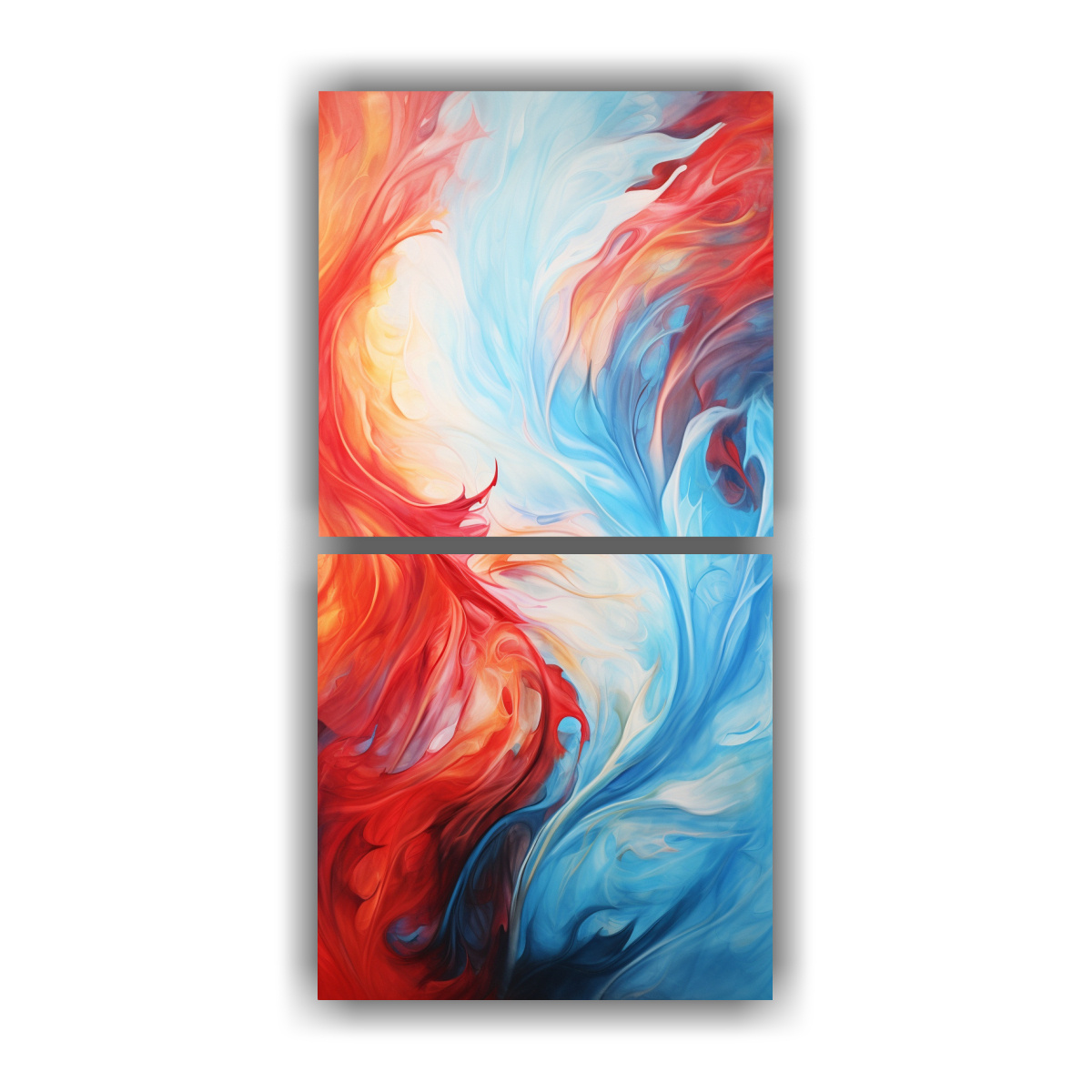 pinturas-abstractas-escenario-la-danza-del-fuego-y-el-hielo-en-2-lienzos-conceptuales