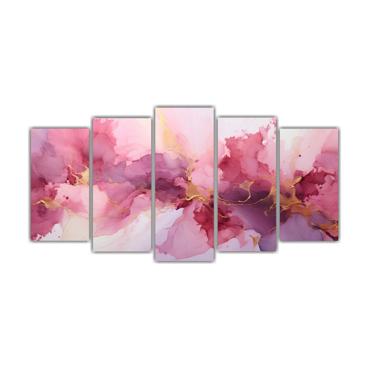 pinturas-abstractas-modernas-m-rmol-rosa-y-dorado