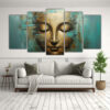 pinturas-abstractas-originales-de-buddha-en-leo-estilo-abstracto-oro-y-turquesa-de-5-lienzos-de-tela-1