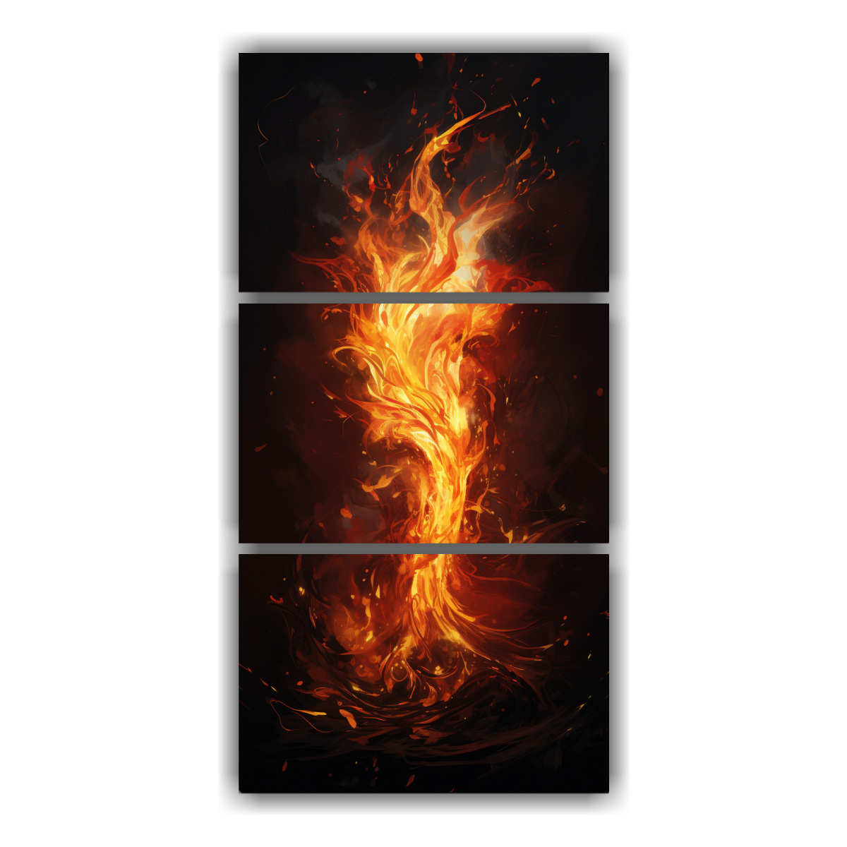 pinturas-abstractas-para-decorar-el-comedor-el-baile-abstracto-de-las-llamas-en-una-hoguera