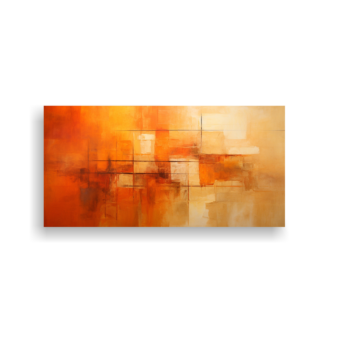 pinturas-acuarela-abstractas-en-naranja-para-decorar-el-comedor