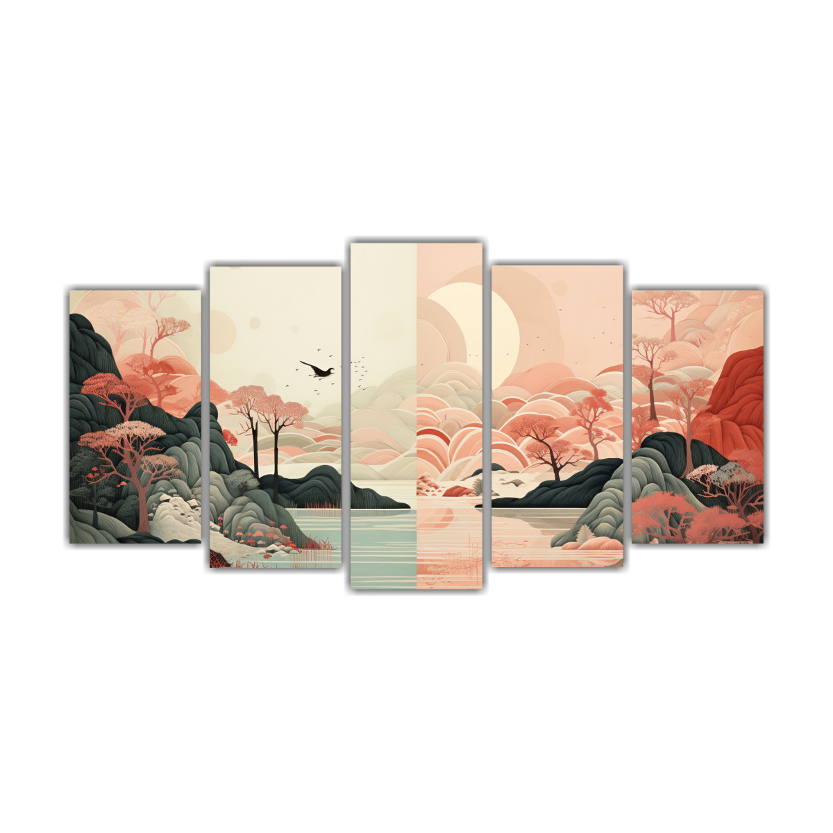 pinturas-de-arte-abstracto-moderno-de-la-reinterpretaci-n-de-grabados-japoneses-en-madera