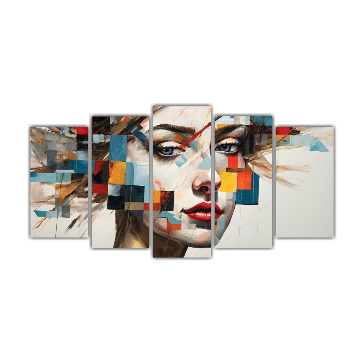 pinturas-de-decoraci-n-abstracta-de-collage-cinco-lienzos-moderno-con-motivo-patchwork-de-pensamientos-