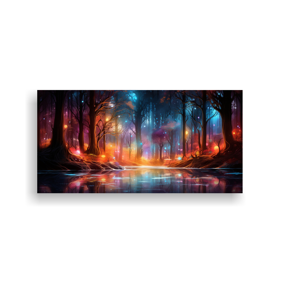 pinturas-de-decoraci-n-abstractas-bosque-encantado-en-resplandores-abstractos