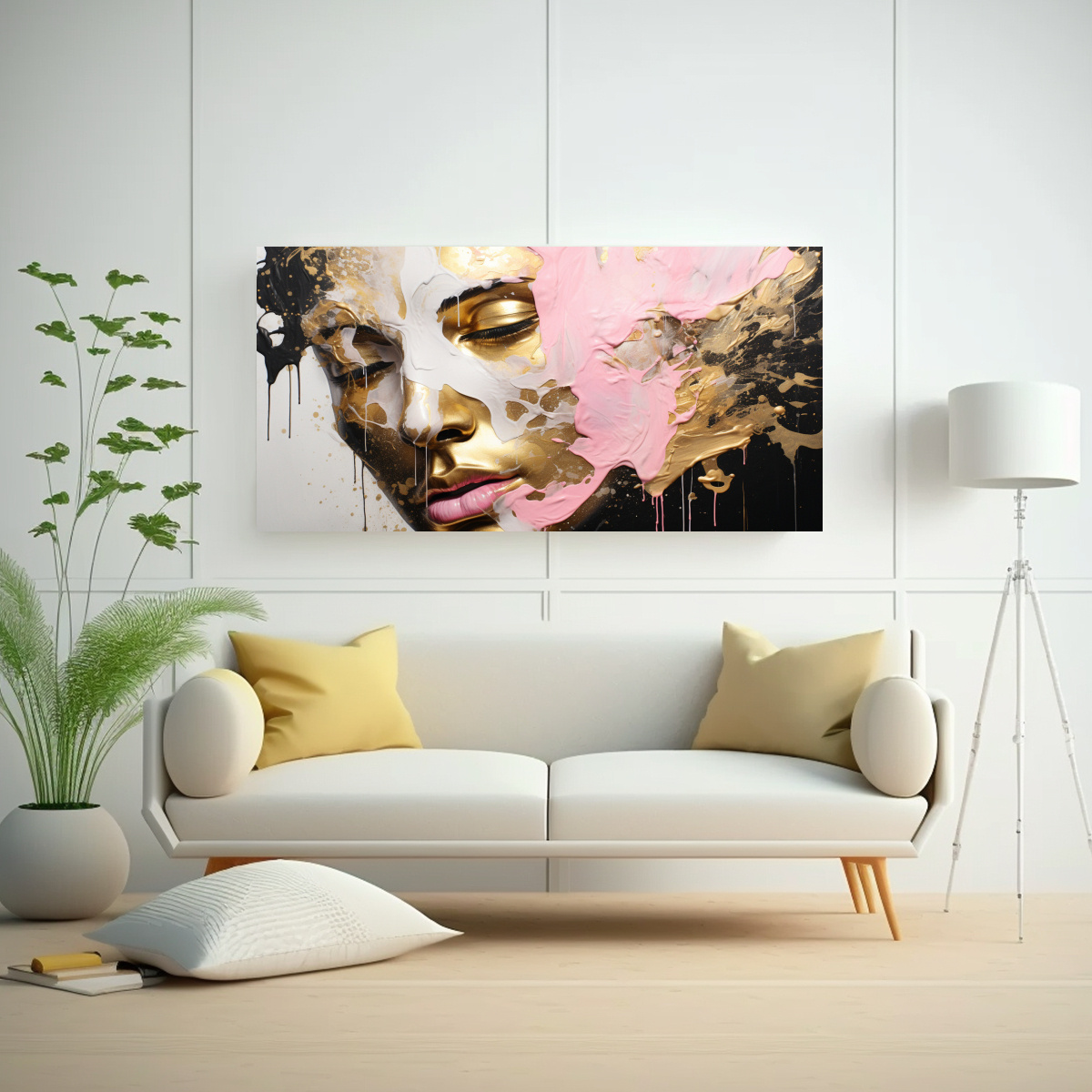 pinturas-de-decoraci-n-con-contornos-faciales-y-salpicaduras-doradas-y-rosas-en-abstracci-n-canva-1