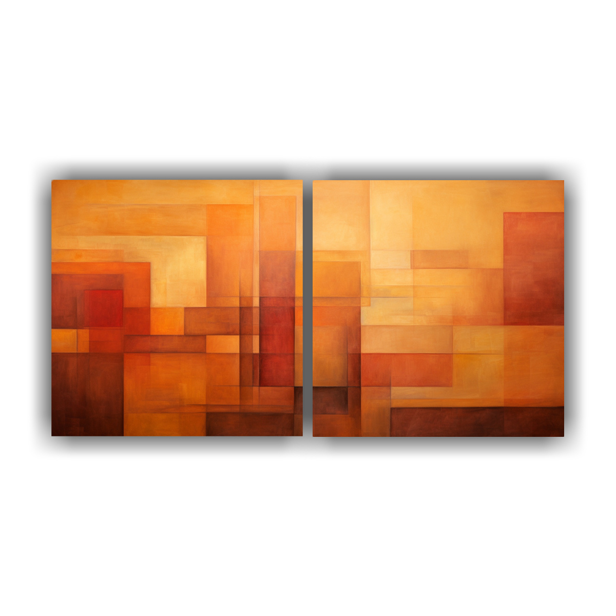 pinturas-de-decoraci-n-con-tem-tica-de-escena-geom-trica-en-tonos-de-naranja-atardecer-
