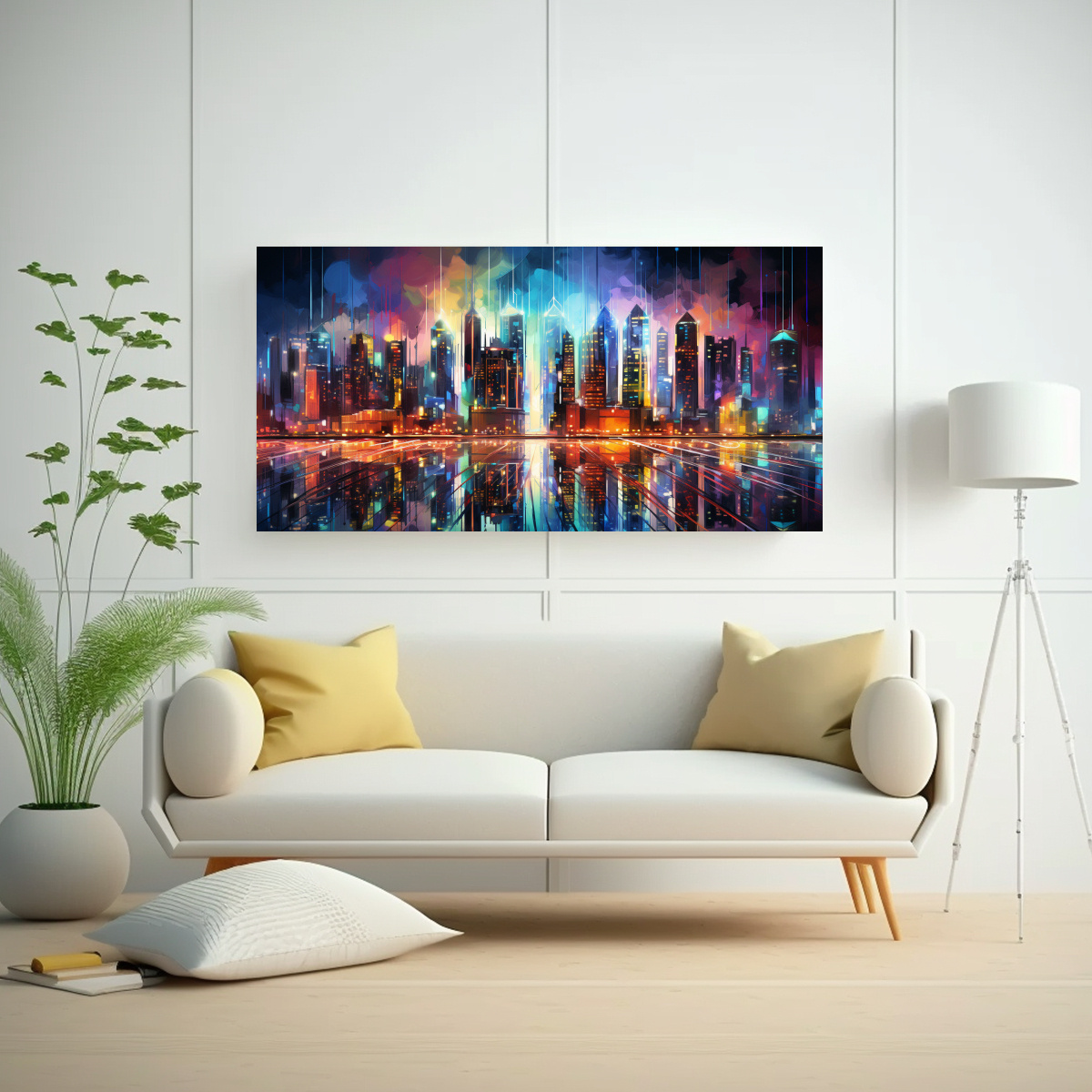pinturas-de-decoraci-n-de-arte-imagen-minimalismo-paisaje-urbano-abstracto-en-luces-de-ne-n-1