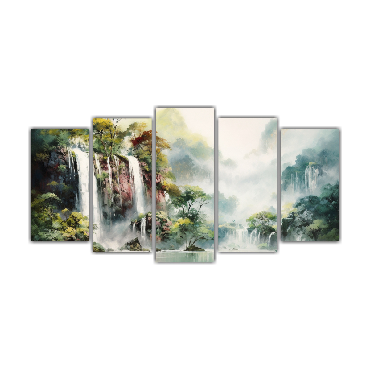 pinturas-de-decoraci-n-de-la-cascada-en-un-para-so-oculto-de-la-amazon-a