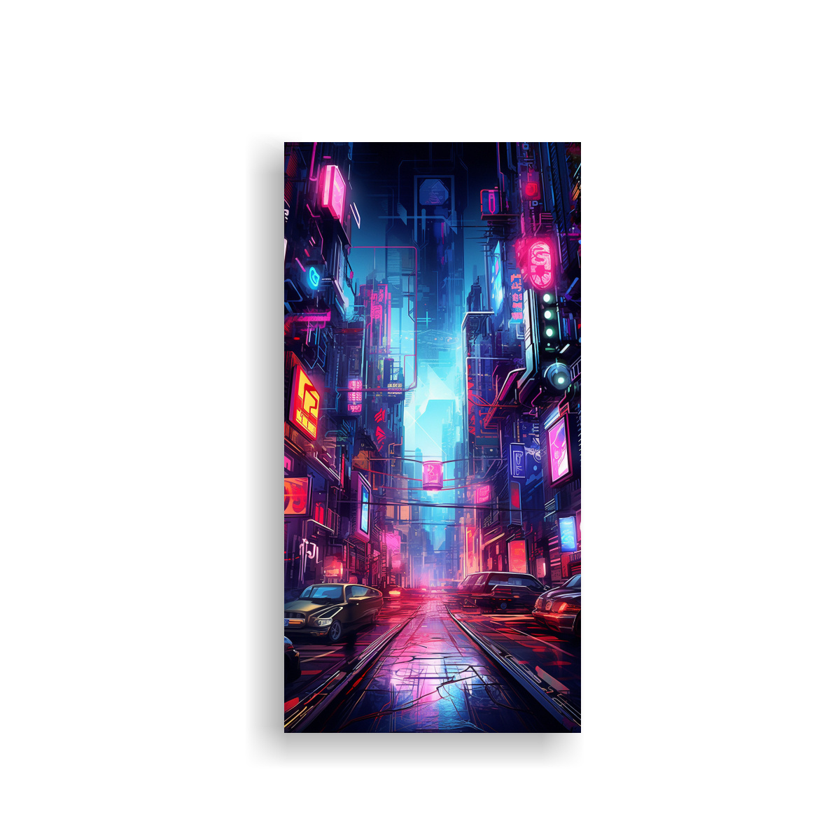 pinturas-de-decoraci-n-de-una-representaci-n-conceptual-tem-tica-abstracta-de-una-ciudad-ciberpunk-en-canva