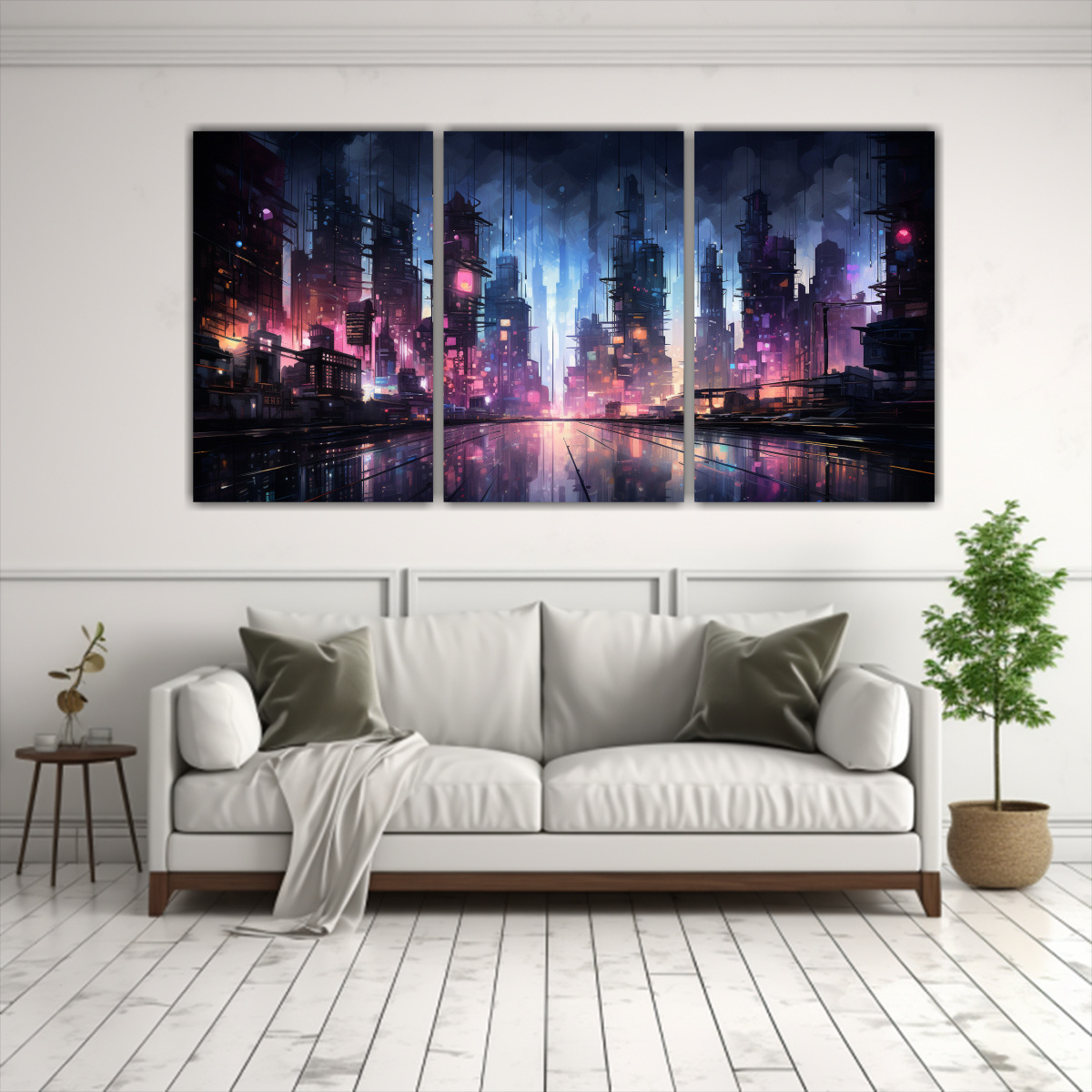 pinturas-de-decoraci-n-din-mica-abstracta-de-una-ciudad-en-ne-n-1-1