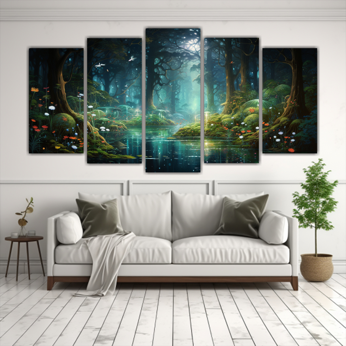 pinturas-de-decoraci-n-en-lienzo-acuarela-de-cinco-canvas-abstracci-n-so-adora-de-una-noche-de-verano-en-el-hogar-1