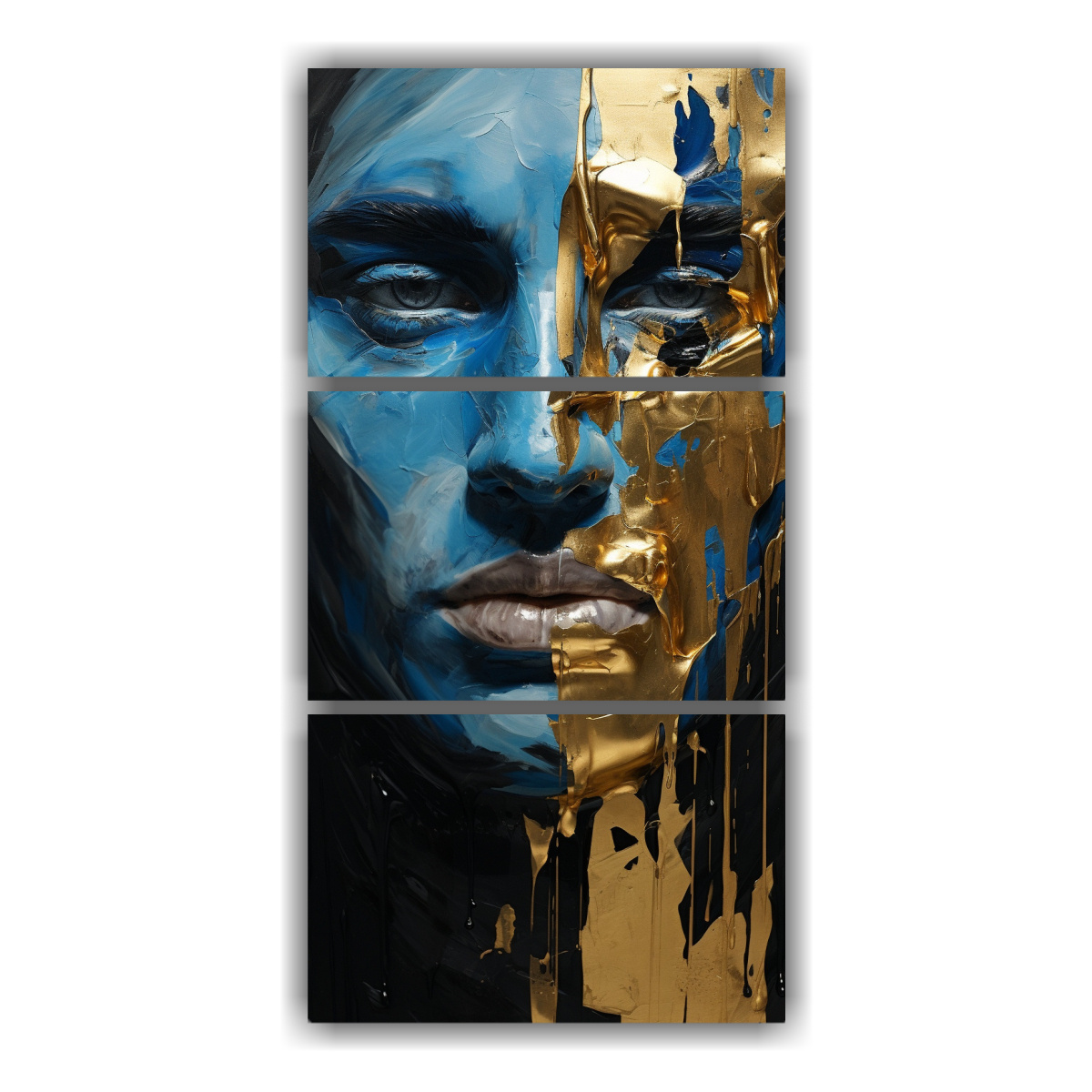 pinturas-de-decoraci-n-moderna-con-inspiraci-n-facial-en-contornos-y-salpicaduras-de-oro-y-elementos-azules