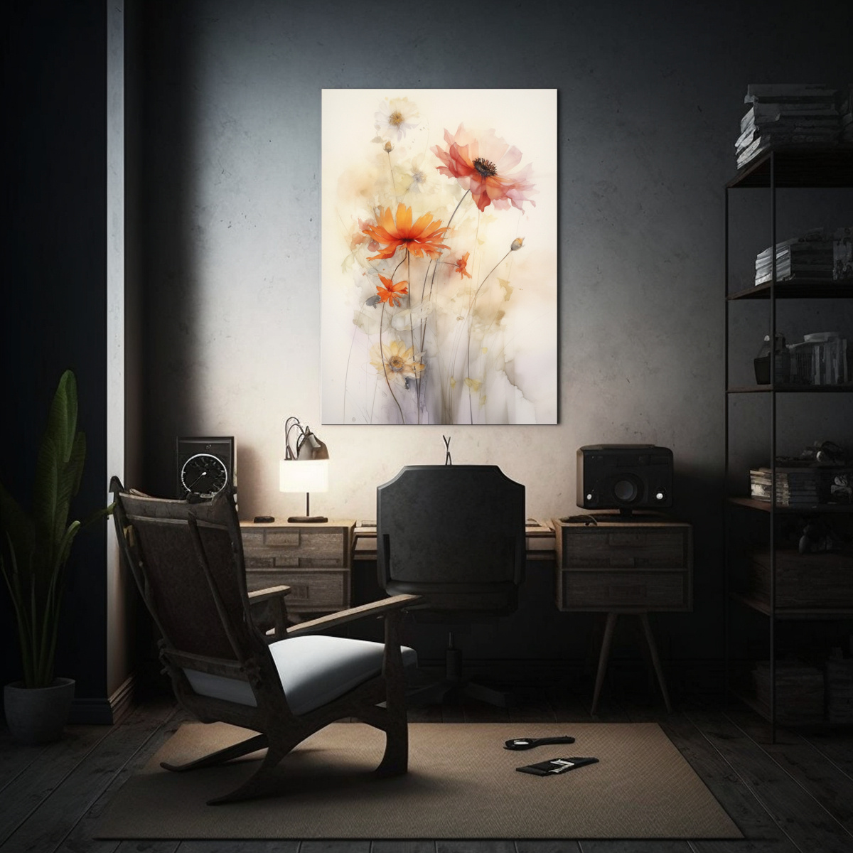 pinturas-de-decoraci-n-tem-tica-de-alta-calidad-arte-de-flores-rojas-amarillas-naranjas-y-petr-leo-oscuro-1