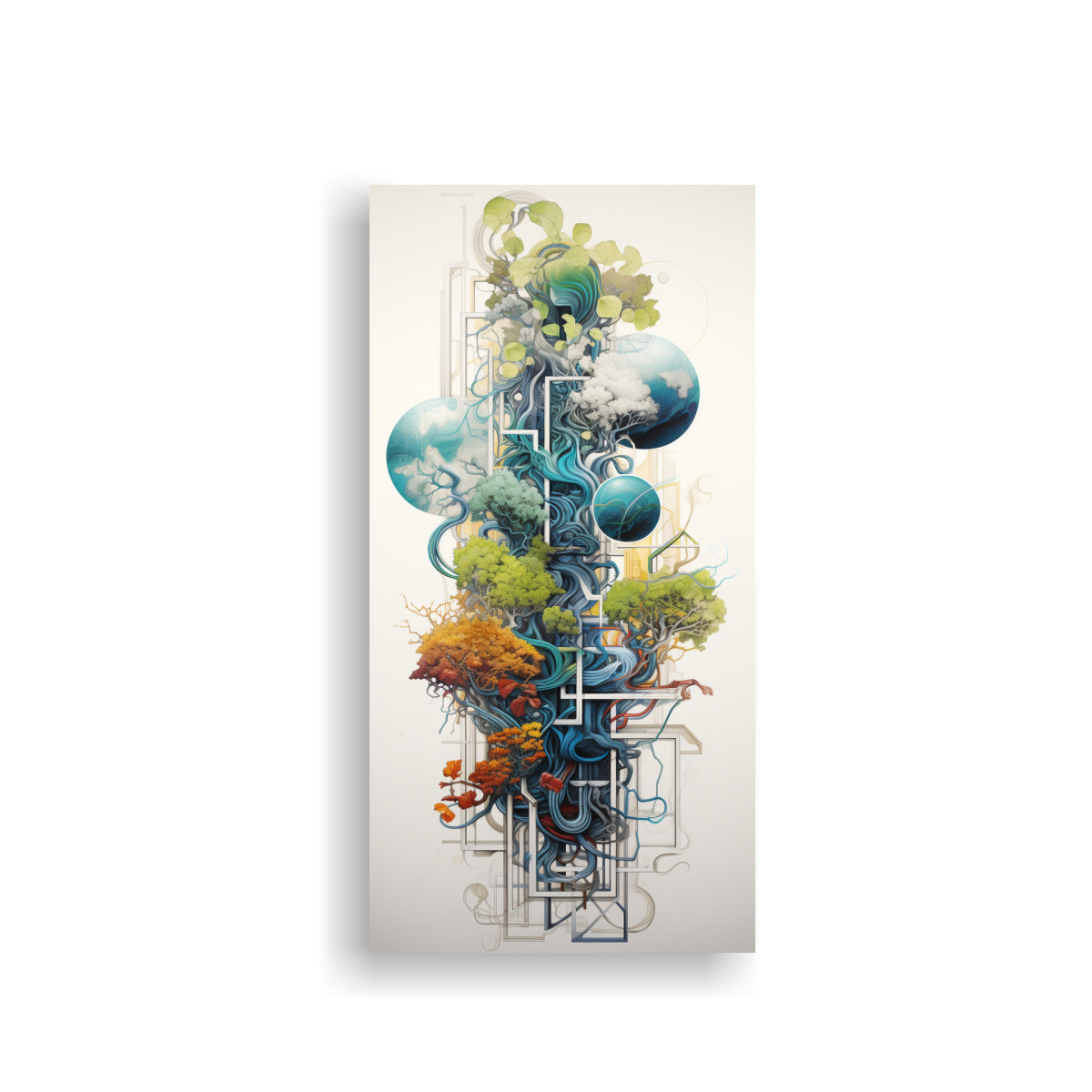 pinturas-de-decoraci-n-vanguardia-vision-fusi-n-de-geometr-a-abstracta-y-formas-naturales-ref