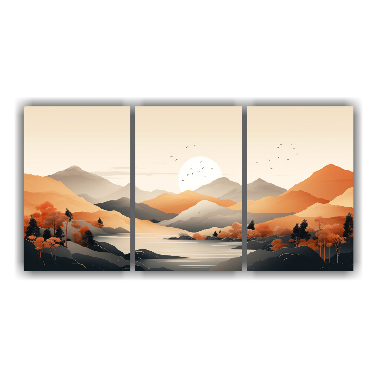 pinturas-de-paisaje-de-monta-a-para-cuarto-con-estilo-elegante-de-tres-cuadros