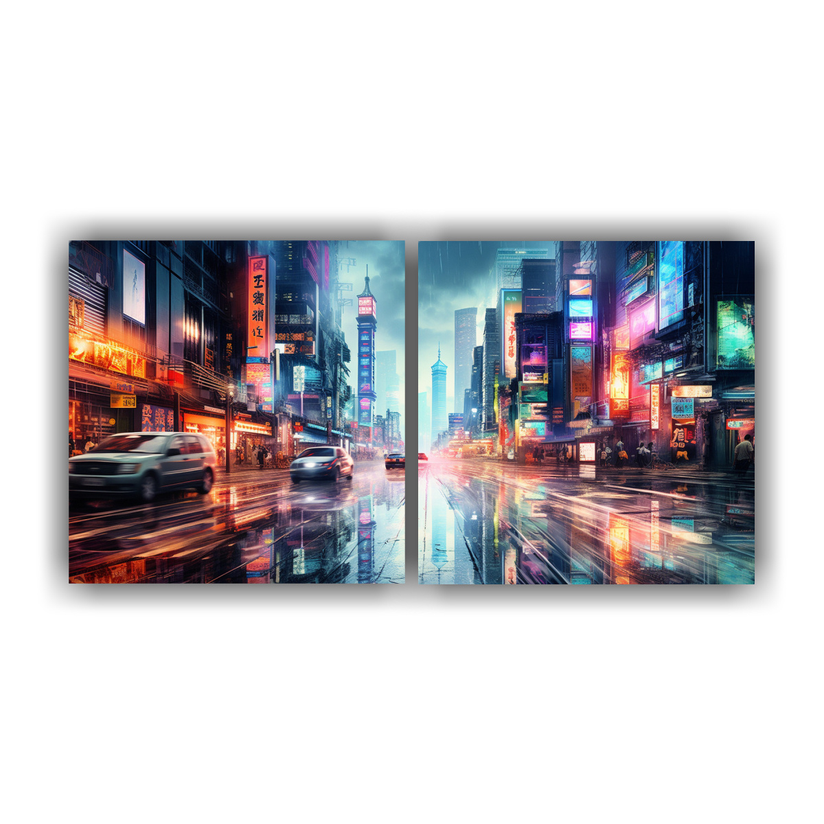 pinturas-de-pared-enigm-ticas-de-dos-artes-el-pulso-el-ctrico-de-una-calle-de-shanghai-iluminada-con-ne-n