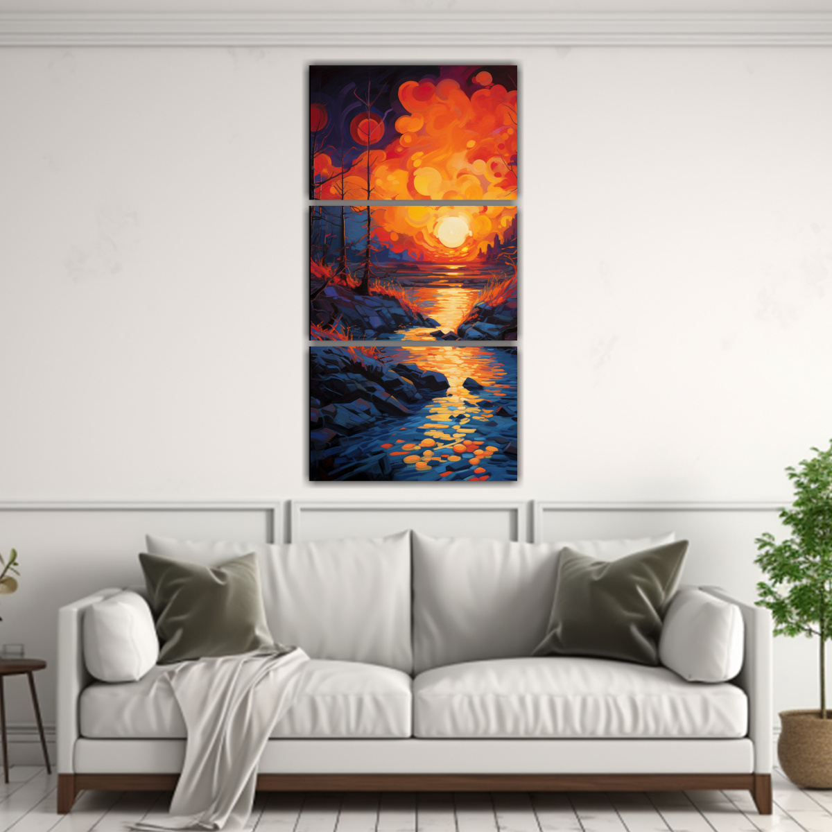 pinturas-de-pared-estrelladas-en-tonos-naranjas-y-azules-refrescantes-1