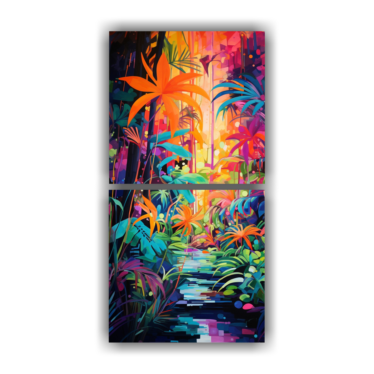 pinturas-de-pared-modernas-en-estilo-pop-art-que-transmiten-vibrantes-y-abstractas-junglas