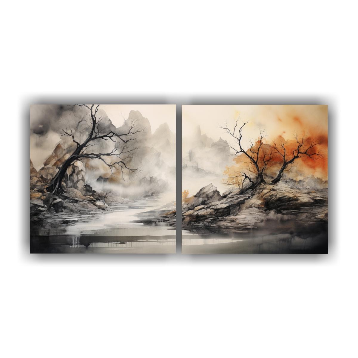 pinturas-decorativas-abstractas-de-paisajes-acuarela-armoniosa