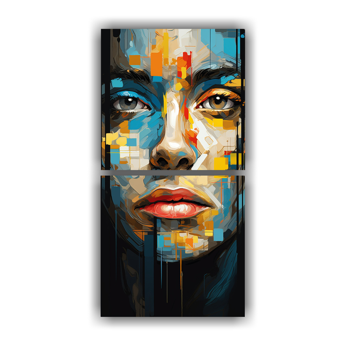 pinturas-decorativas-abstractas-de-rostro-de-p-xel-set-de-2