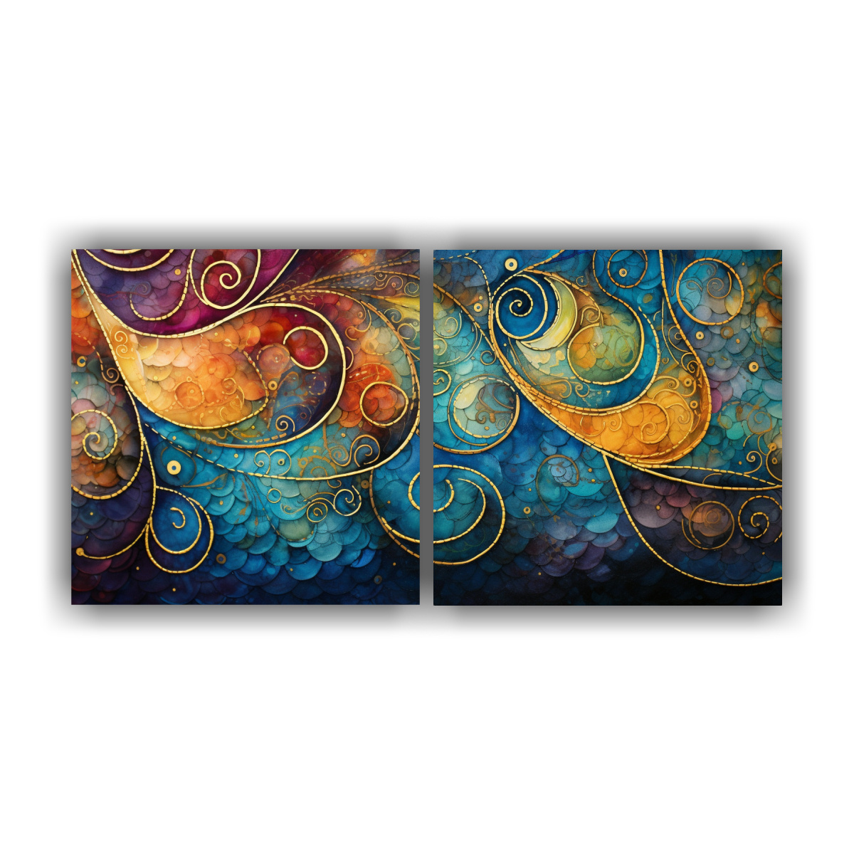 pinturas-decorativas-abstractas-en-tonos-joya-con-efecto-visual-de-patrones-giratorios