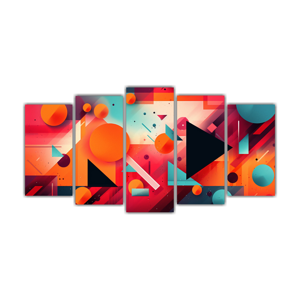 pinturas-decorativas-abstractas-geom-tricas-coloridas-de-cinco-lienzos