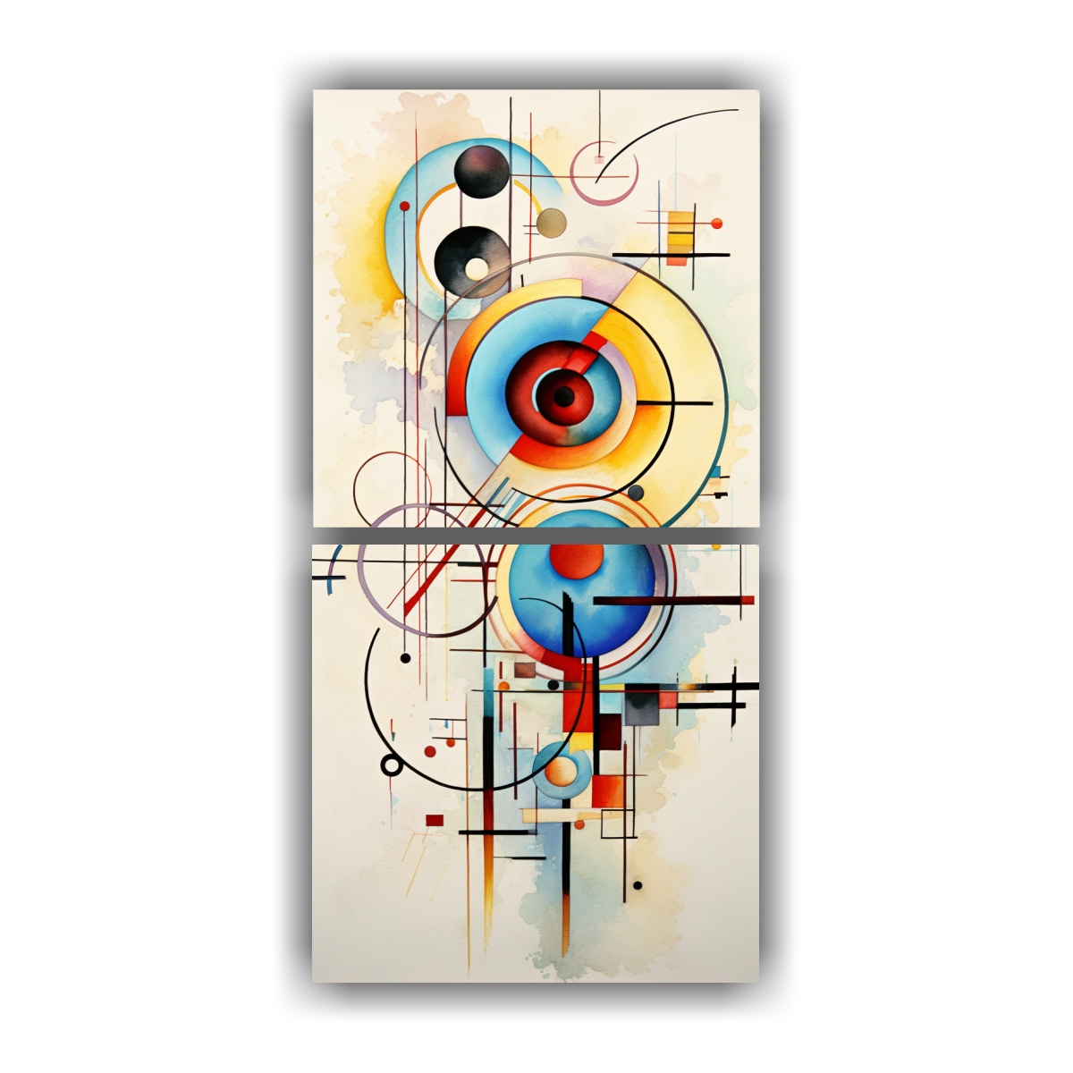 pinturas-decorativas-abstractas-kandinsky-exuberantes-con-dos-cuadros-conceptuales-en-acuarela