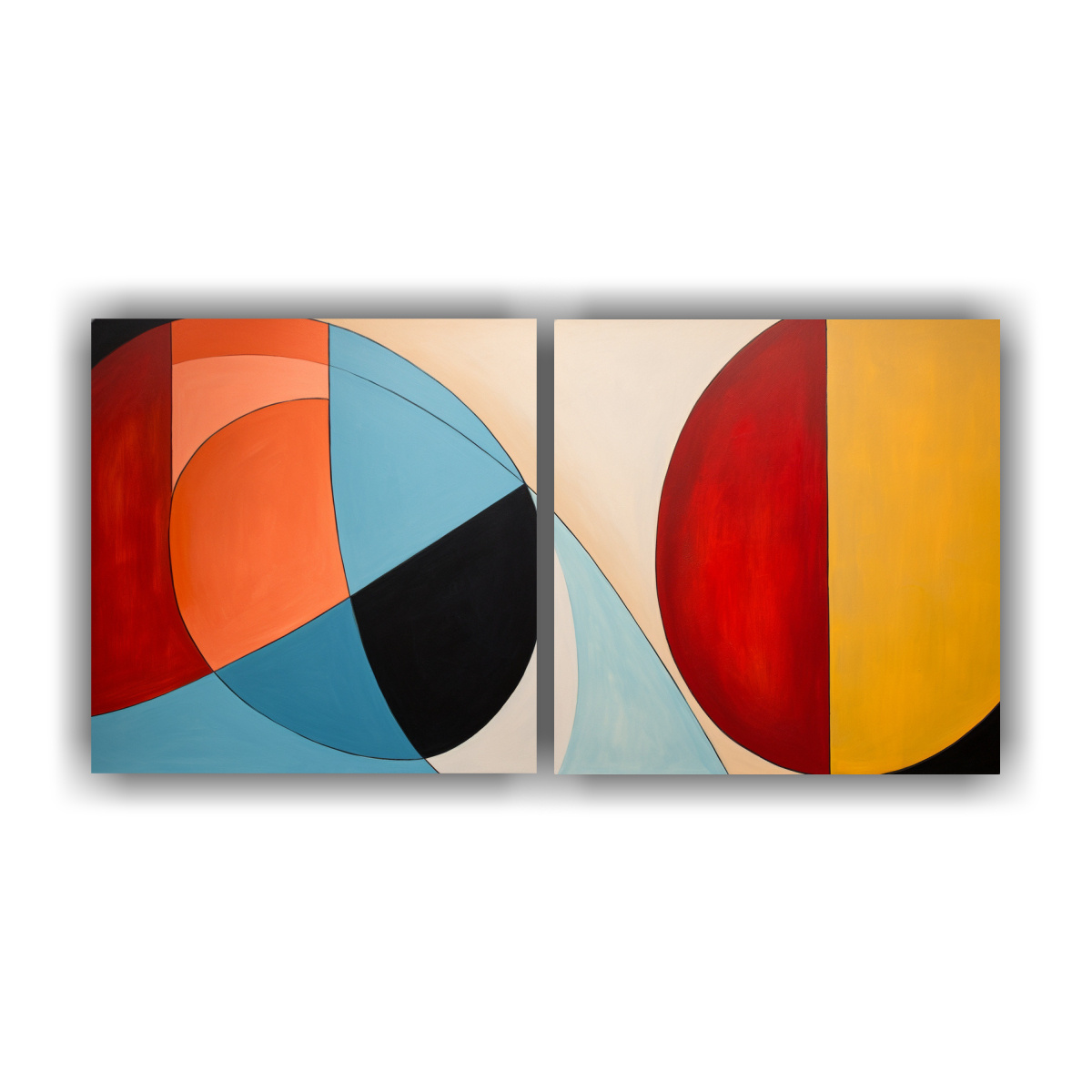 Arkite Visual Cuadro Abstracto Minimalista De Arte Visual - Set De 2 - Decocuadros