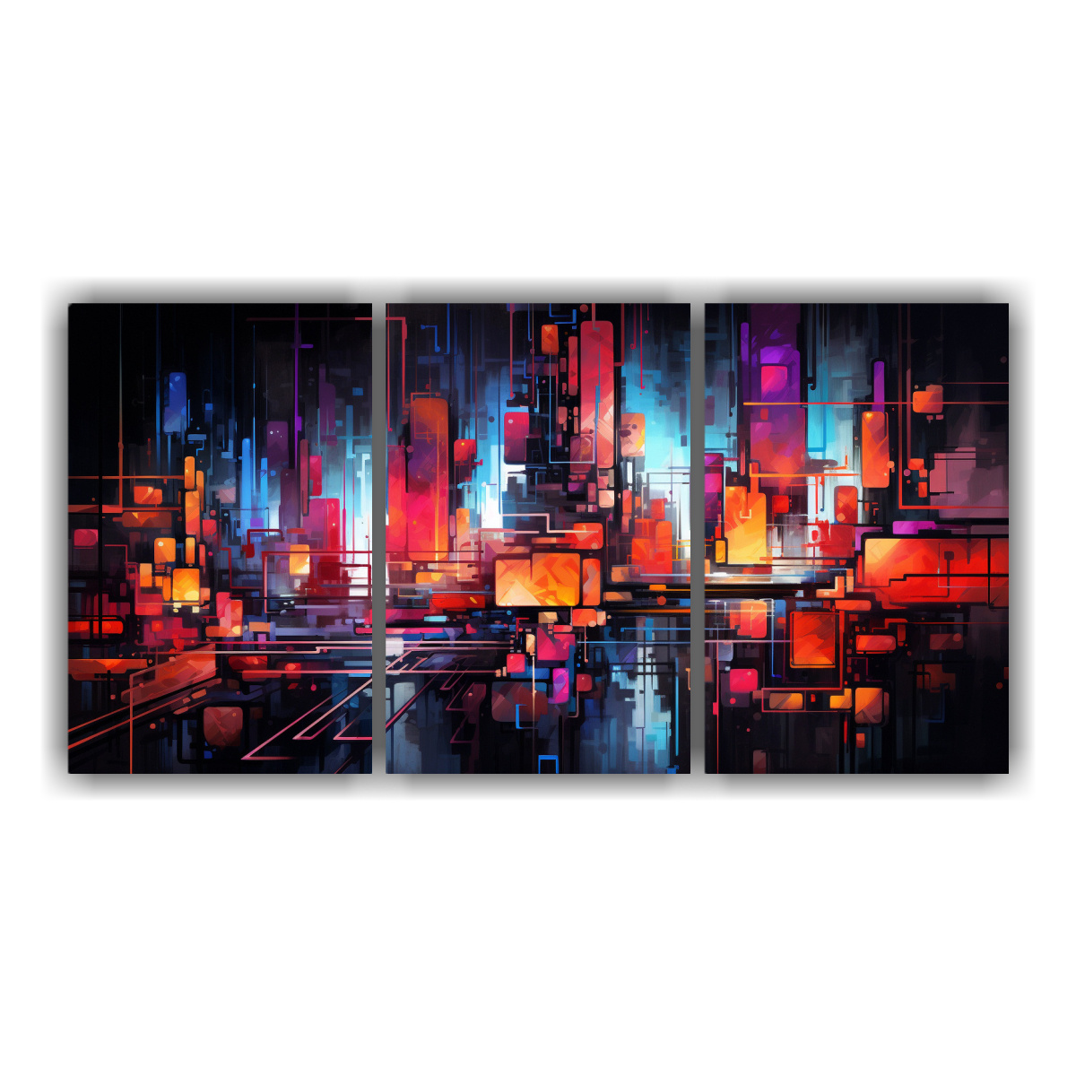 pinturas-decorativas-alegres-de-lienzo-con-interpretaci-n-abstracta-de-una-metr-polis-futurista