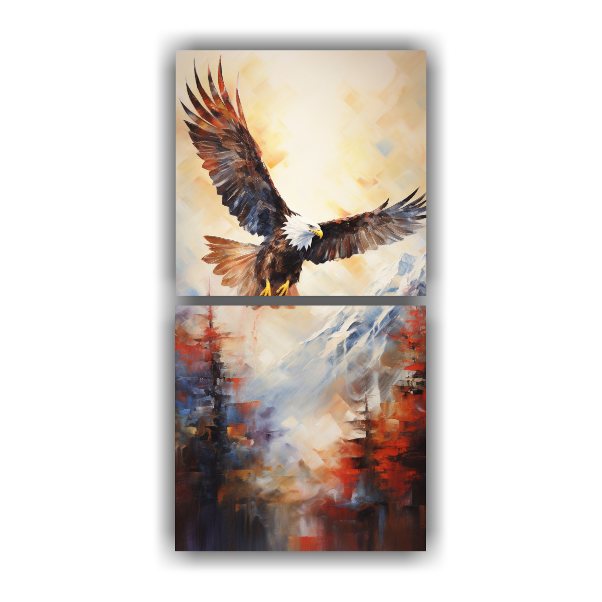 pinturas-decorativas-composiciones-vida-vertical-majestuoso-vuelo-del-guila-sobre-monta-as-escarpadas-