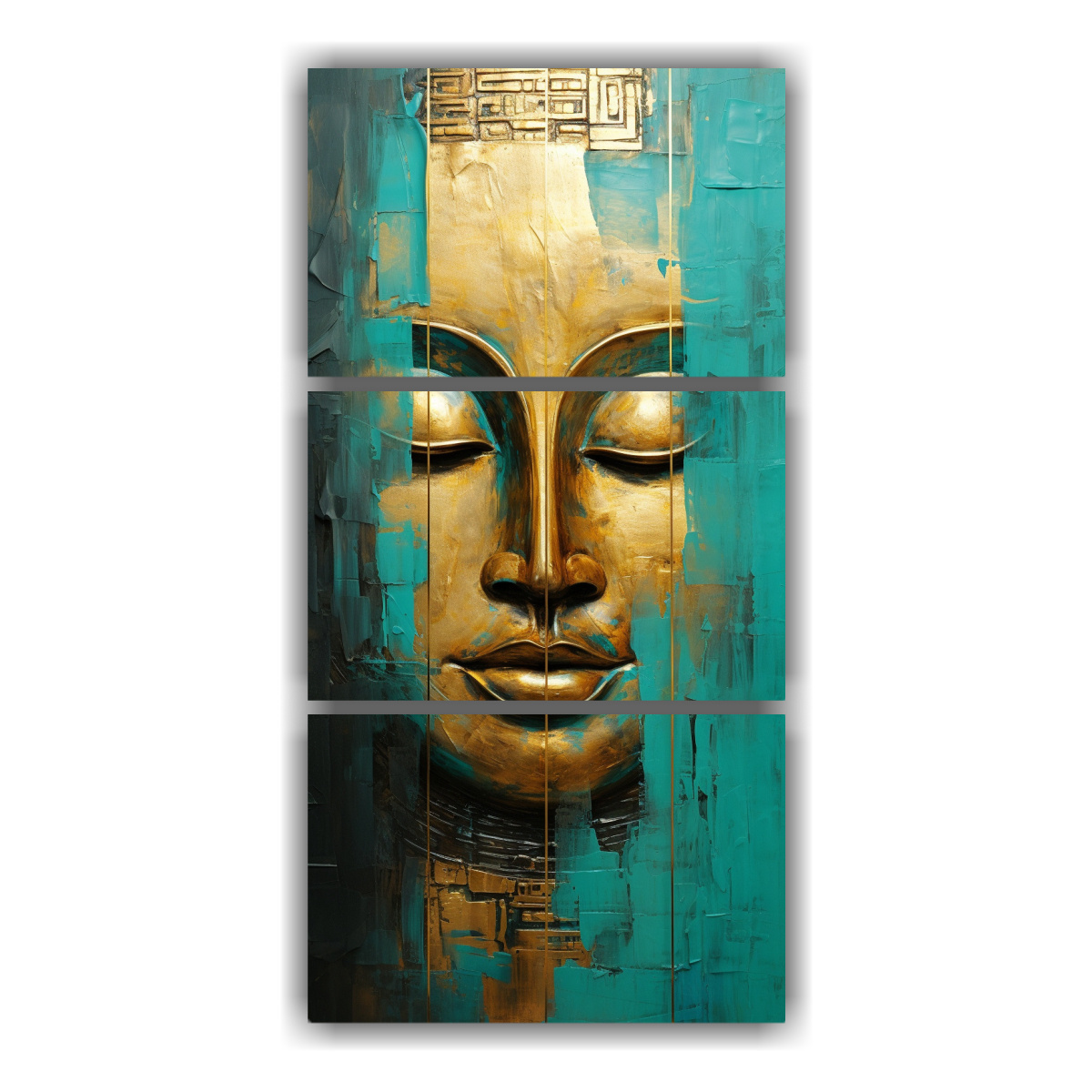pinturas-decorativas-con-estilo-abstracto-buddha-en-oro-y-turquesa