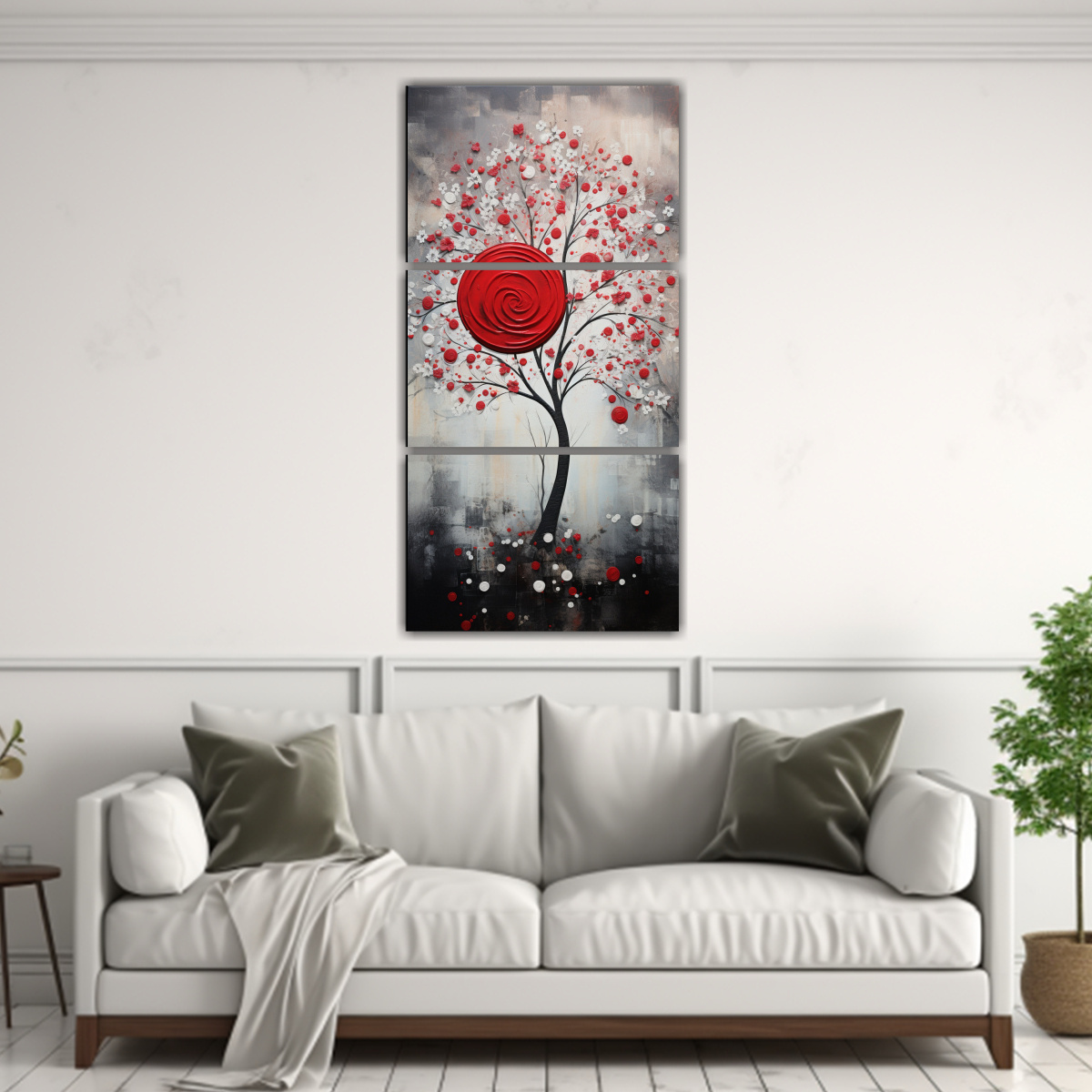 pinturas-decorativas-con-forma-intensa-de-rbol-en-rojo-y-plateado-en-lienzo-1