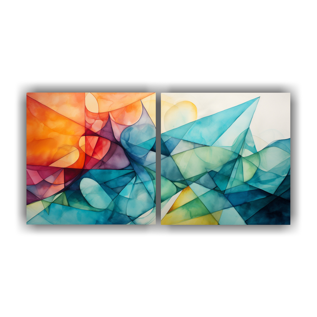 pinturas-decorativas-con-fusi-n-abstracta-de-acuarelas-y-formas-geom-tricas-en-bastidor