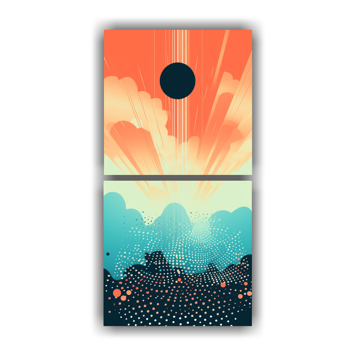 pinturas-decorativas-con-l-neas-interiores-retro-y-puntos-de-semitono