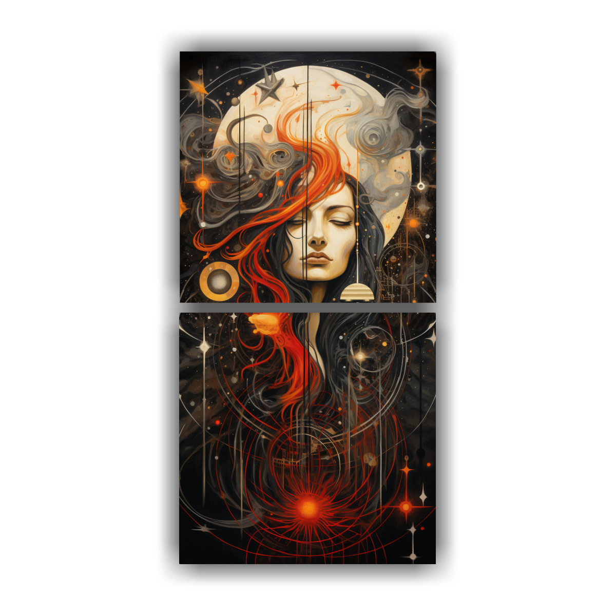 pinturas-decorativas-con-tema-de-antiguos-mitos-y-leyendas-representados-en-whispers-of-ancient-myths-and-legends-en-bastidor-set-de-2-telas-