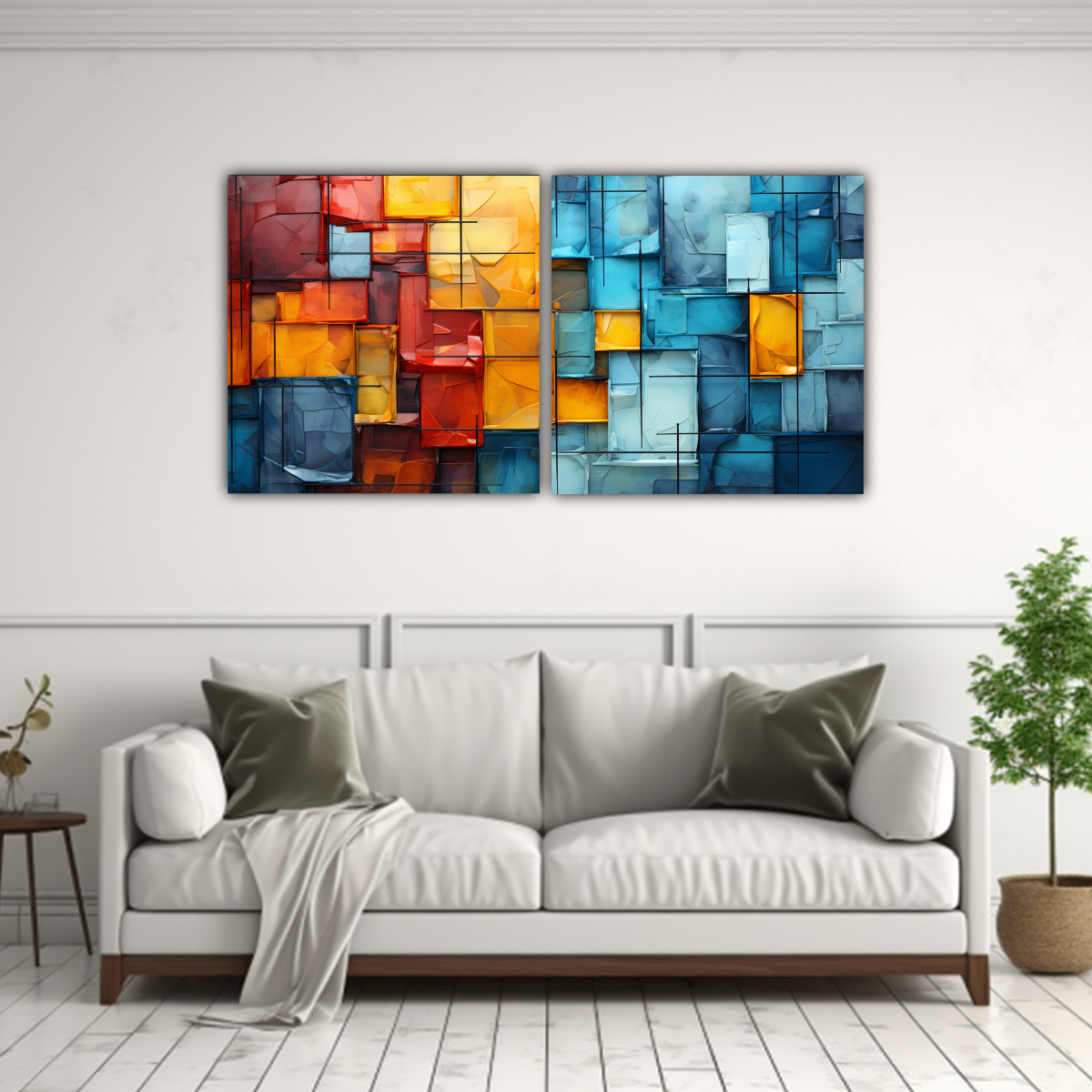 pinturas-decorativas-con-vibrantes-colores-y-patrones-abstractos-en-tela-1