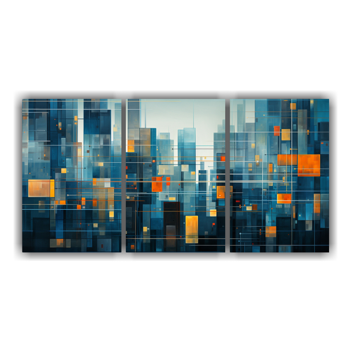 pinturas-decorativas-de-abstracto-geom-trico-de-la-cuadr-cula-de-una-ciudad