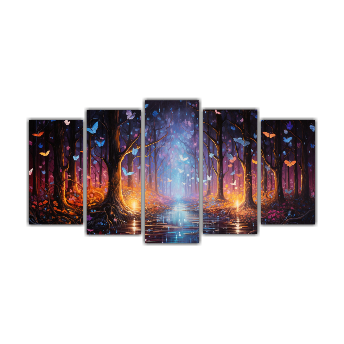 pinturas-decorativas-de-alta-calidad-baile-abstracto-din-mico-de-luci-rnagas-bajo-la-luna-