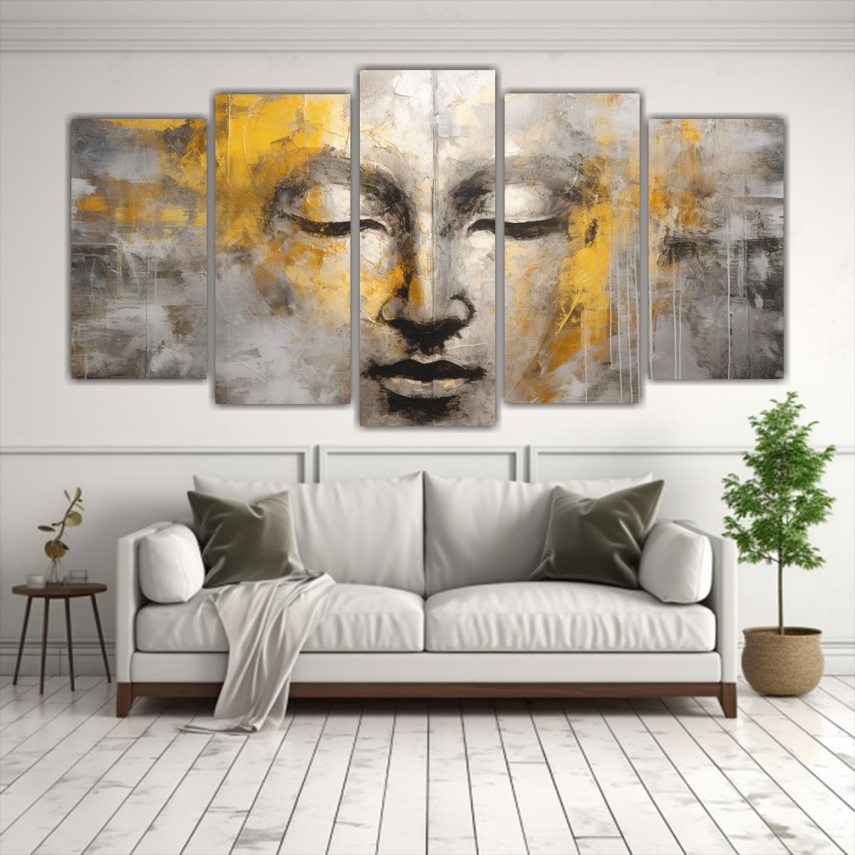 pinturas-decorativas-de-alta-calidad-con-rostro-de-buda-en-estilo-abstracto-de-aceite-en-plata-y-amarillo-1