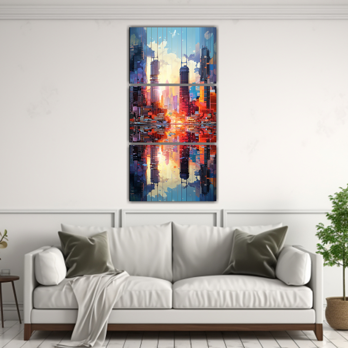 pinturas-decorativas-de-alta-calidad-vista-urbana-con-luz-matutina-reflejada-en-3-telas-en-bastidor-1