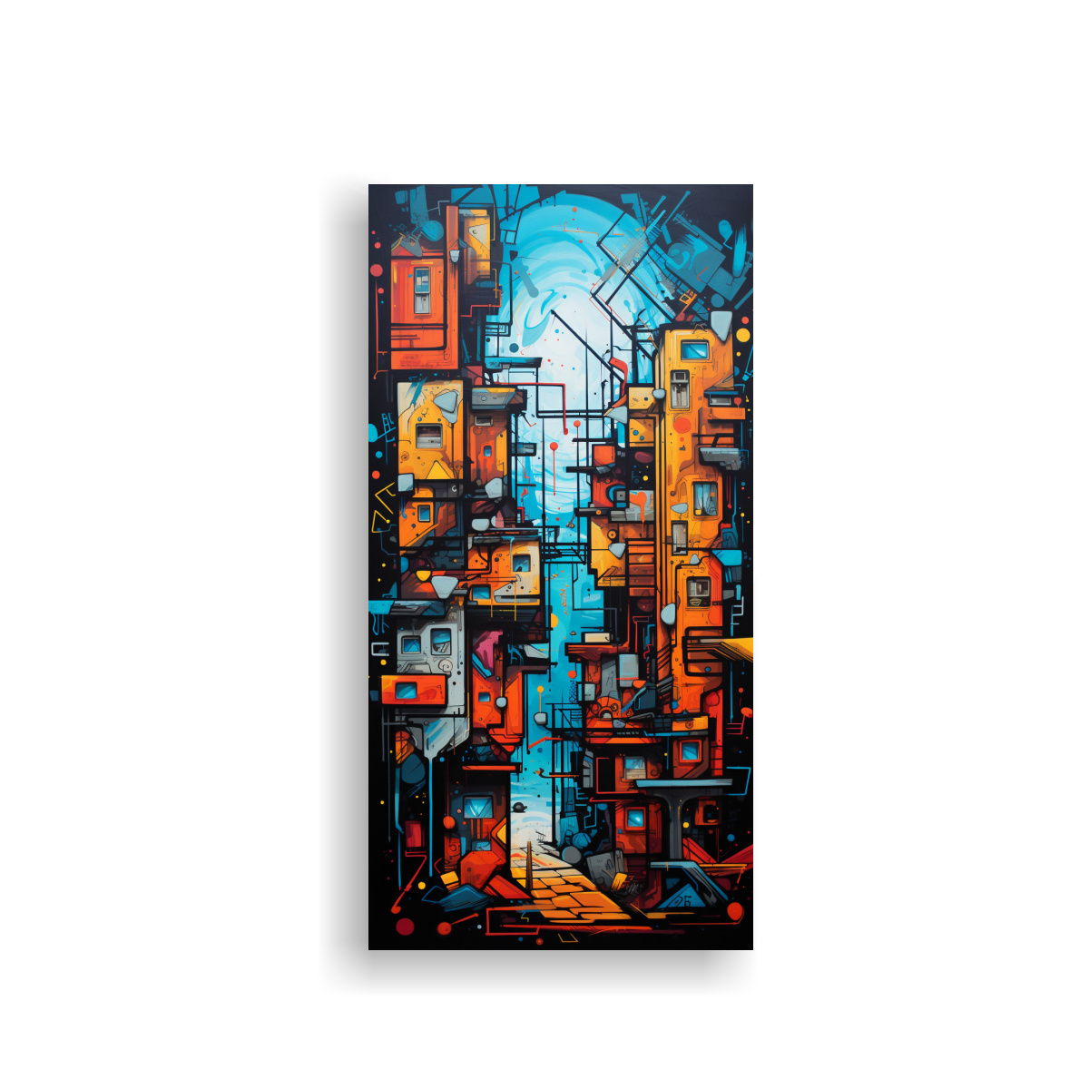 pinturas-decorativas-de-canva-intensidad-moderna-abstracta-de-una-ciudad