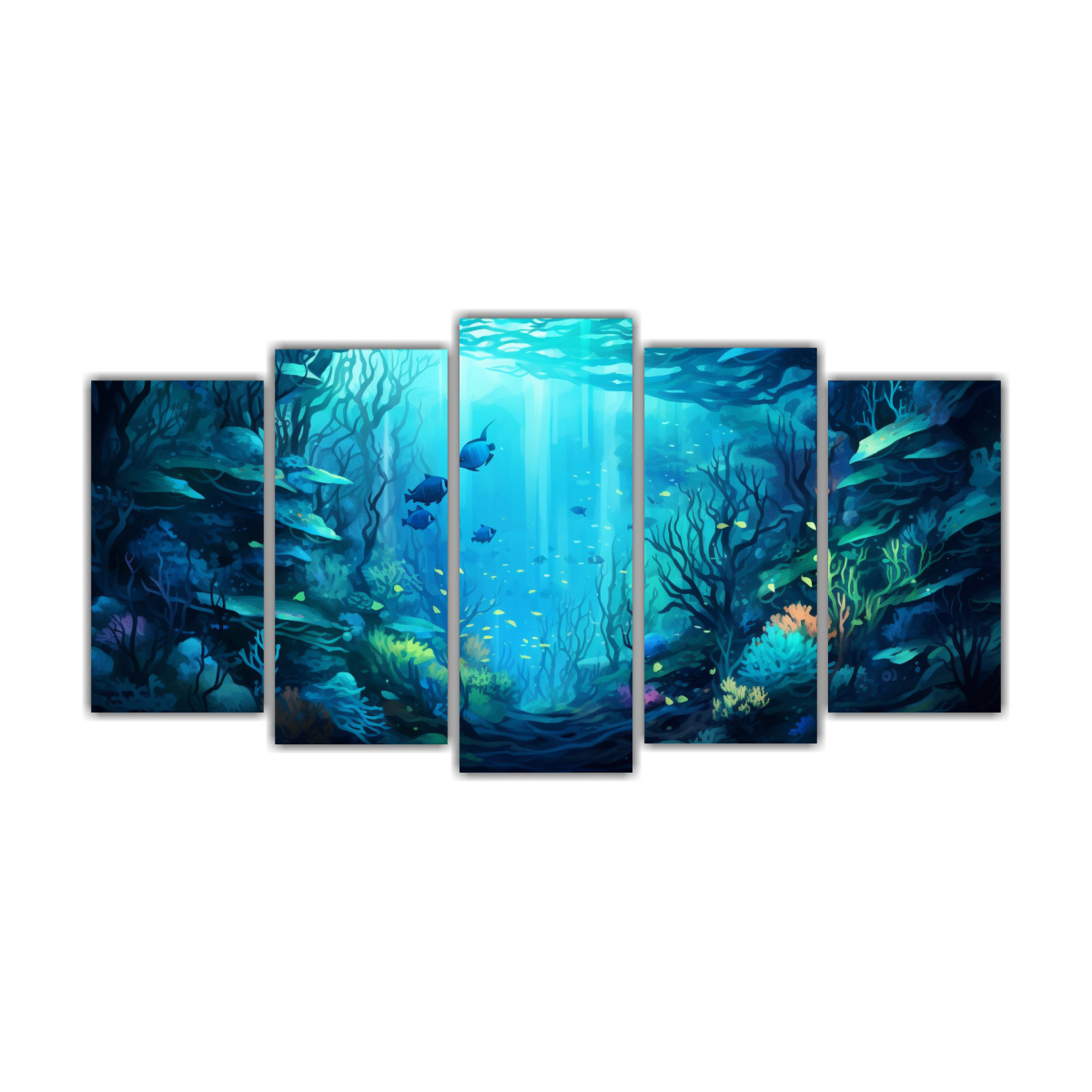 pinturas-decorativas-de-cinco-composiciones-conceptuales-detalle-representaci-n-abstracta-de-un-mundo-submarino-en