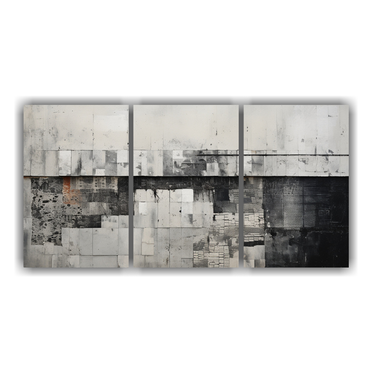 pinturas-decorativas-de-collage-abstracto-de-texturas-y-gris-urbano-en-perspectiva