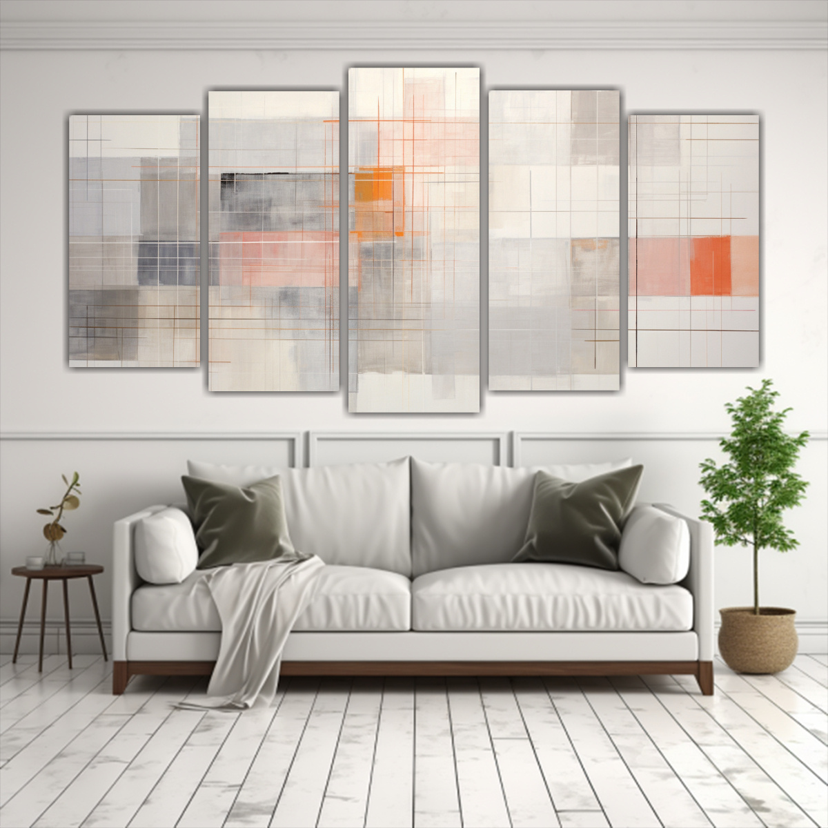 pinturas-decorativas-de-composiciones-llamativas-en-tonos-grises-rosa-naranja-y-blanco-1