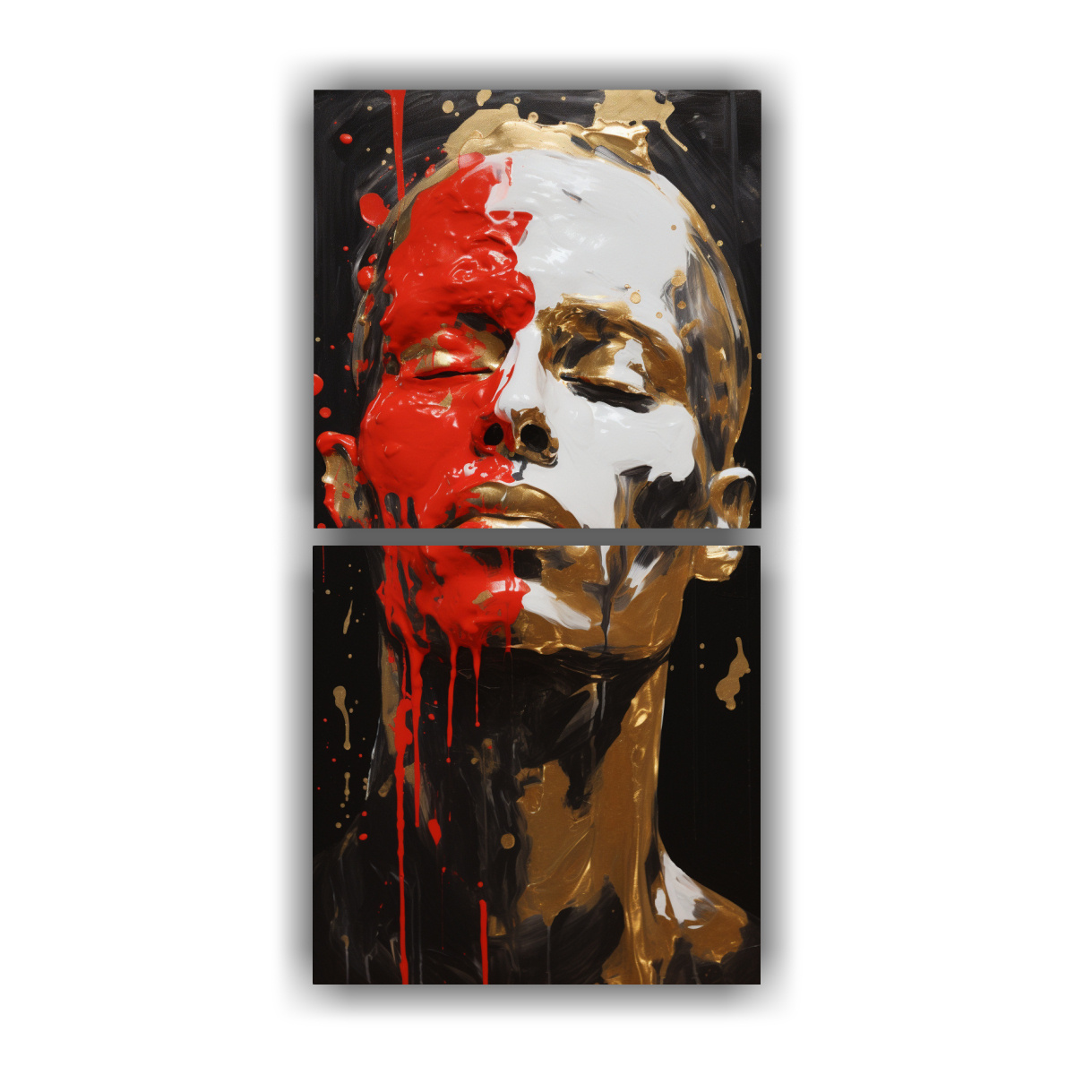 pinturas-decorativas-de-contornos-faciales-y-salpicaduras-doradas-y-rojas