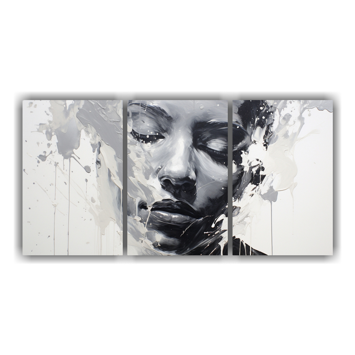 pinturas-decorativas-de-contornos-faciales-y-salpicaduras-en-plata-y-blanco-para-hermoso-living-